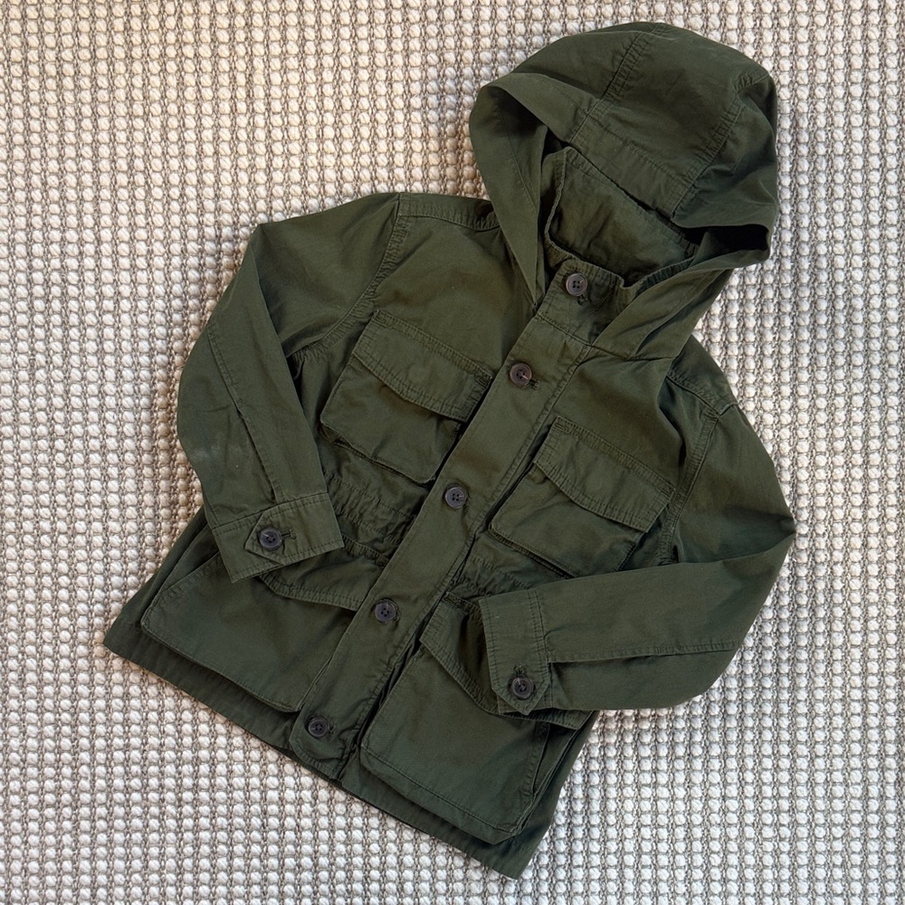 Crewcuts Olive Hooded Utility Jacket for Kids